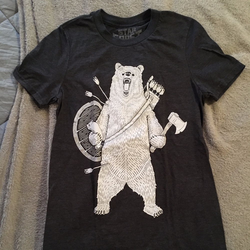 Grey Battle Bear T-Shirt